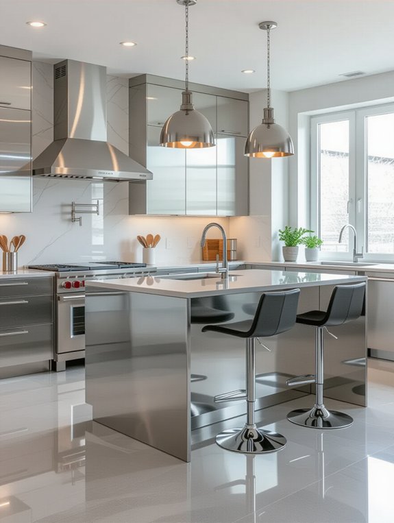 aluminum statement island features