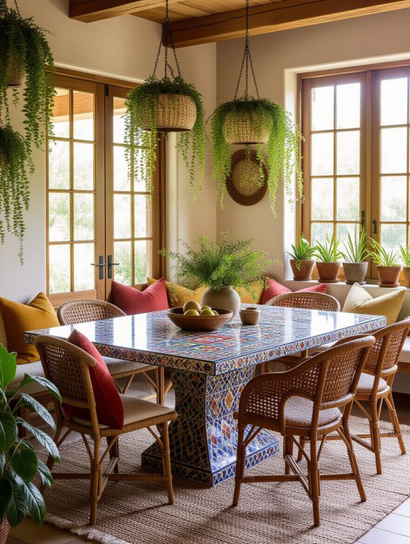 artistic vibrant mosaic table