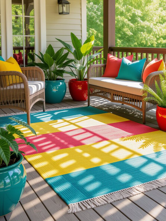bold color block rugs