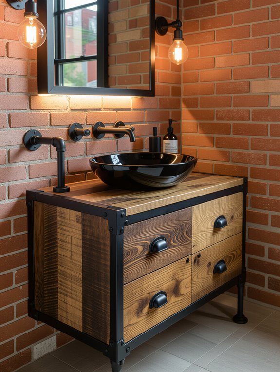 bold industrial bathroom design