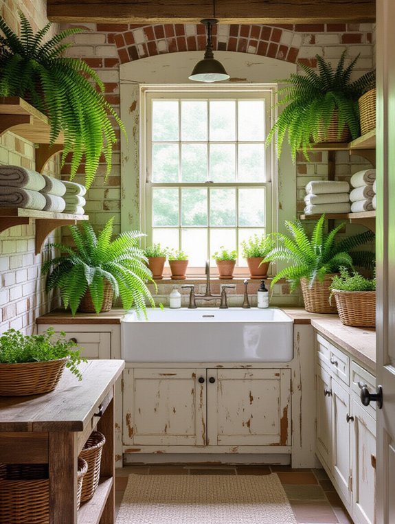 brighten laundry with plants