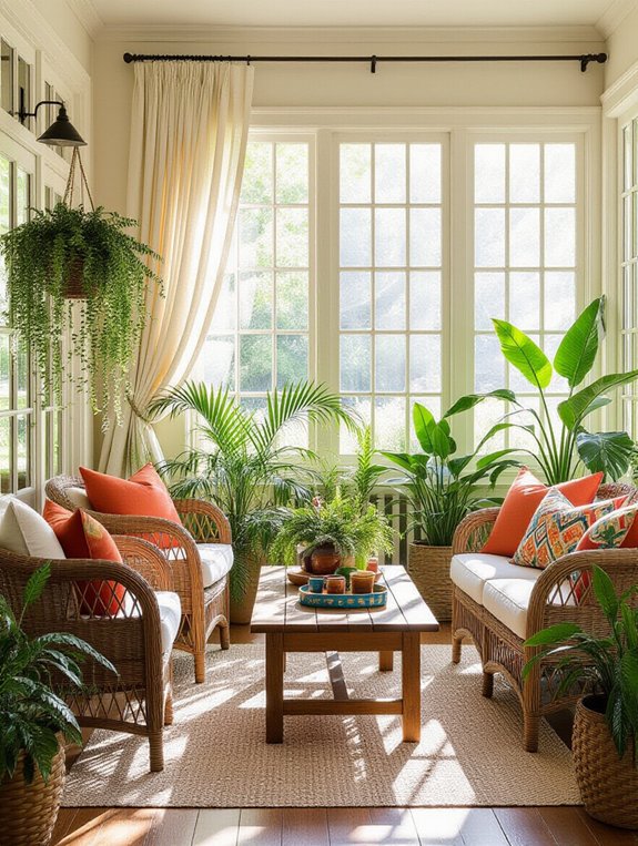 casual outdoor sunroom decor