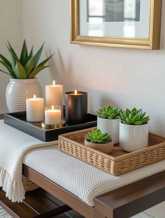 chic trays for organized entryway