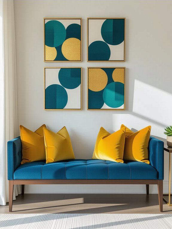 coordinated entryway color scheme