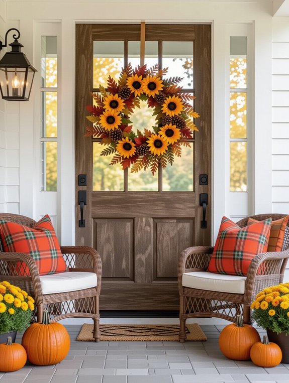 cozy autumn wreath decor