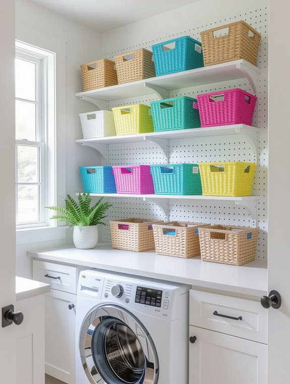 customizable pegboard laundry storage