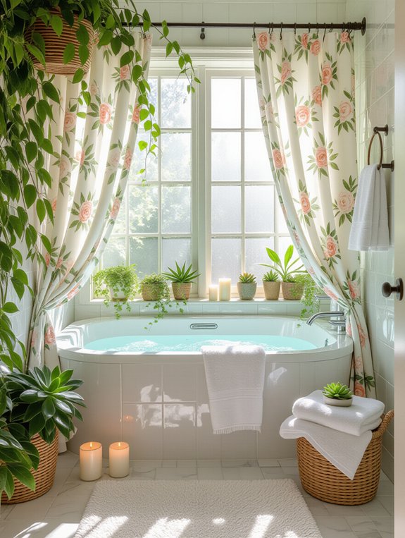 decorative functional shower curtain