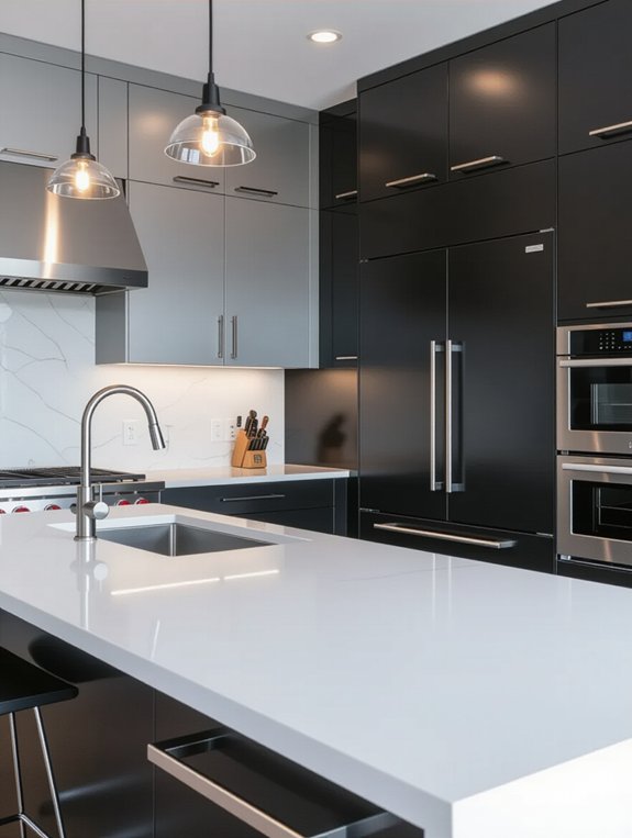 dynamic two tone kitchen aesthetics