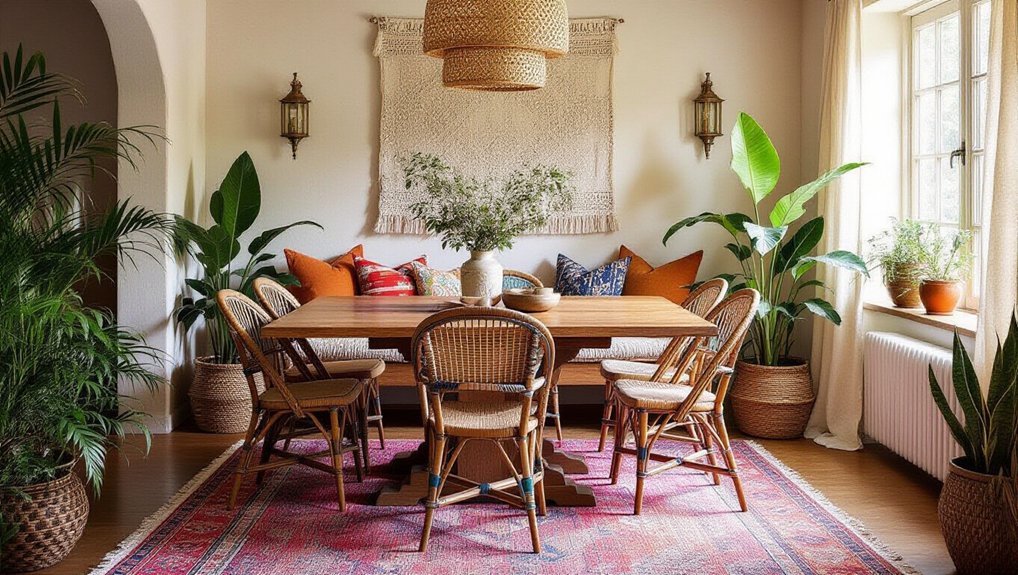 eclectic bohemian dining styles