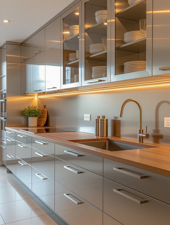 elegant aluminum glass cabinets