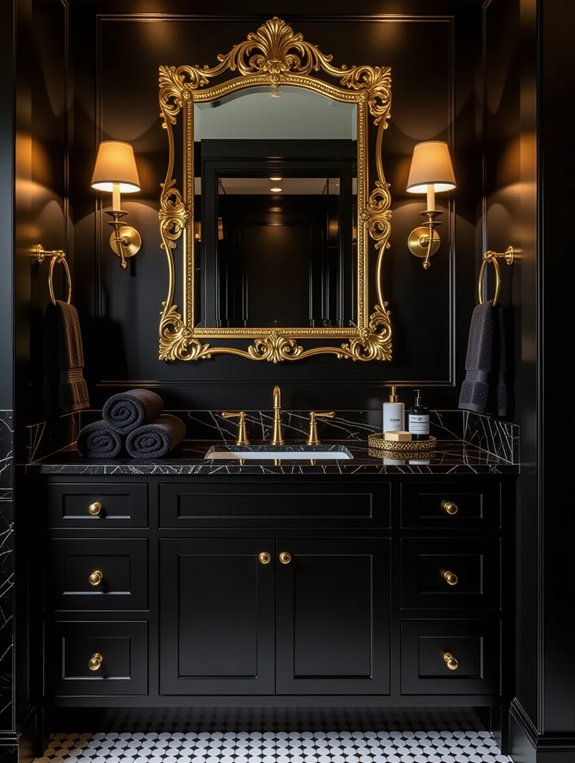 elegant black gold accents