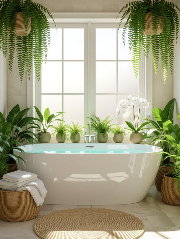 lush greenery for bathrooms