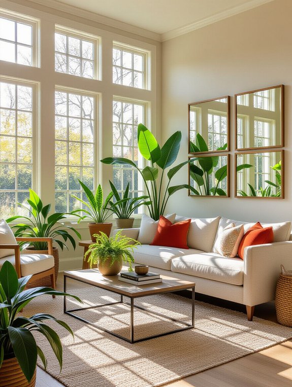 mirrors amplify sunroom brightness