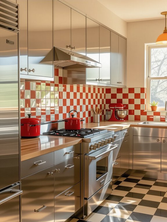 retro aluminum kitchen designs