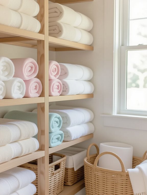 roll linens for space