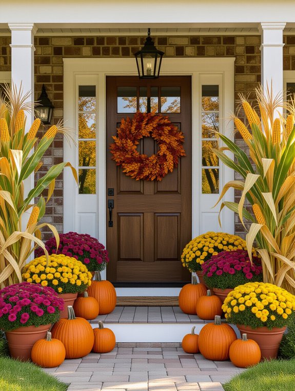 rustic cornstalks for decor