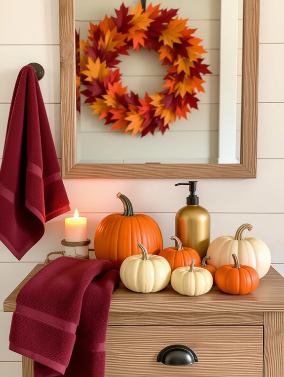 seasonal pumpkin bathroom decor