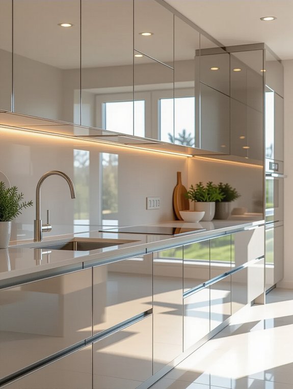 sleek kitchen aluminum accents