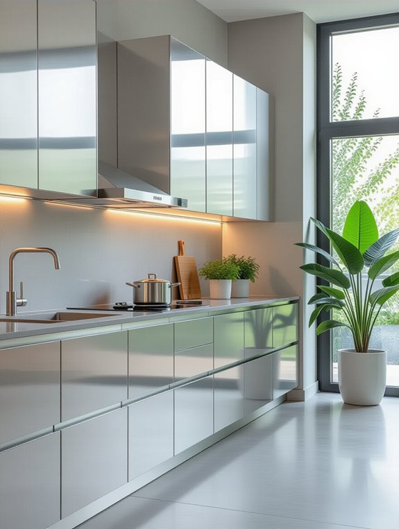 sleek modern floating cabinets