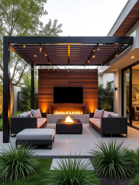 sleek modern pergola design