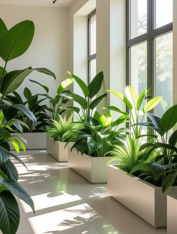 sleek simple plant displays