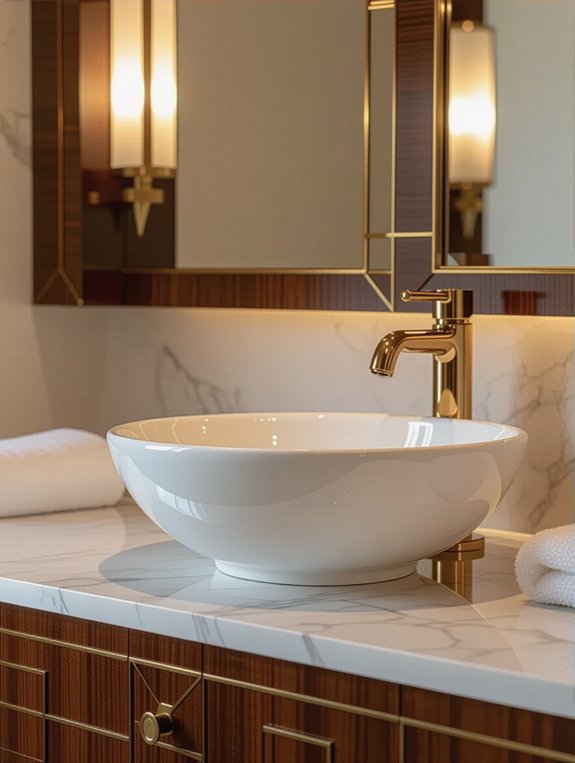 sophisticated geometric basin cabinet