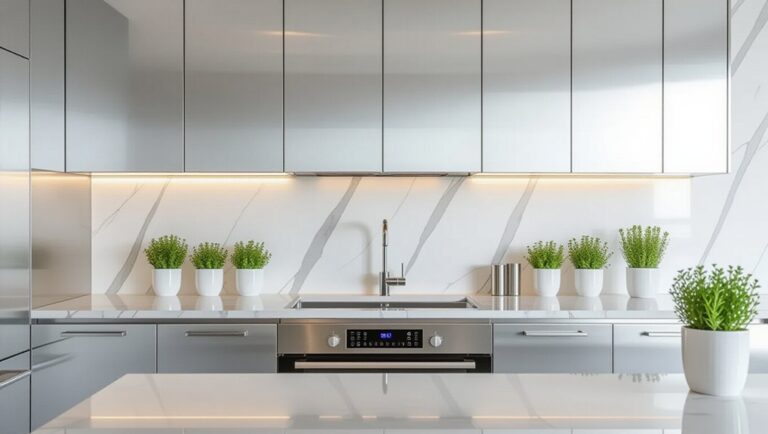 stylish aluminum kitchen cabinetry