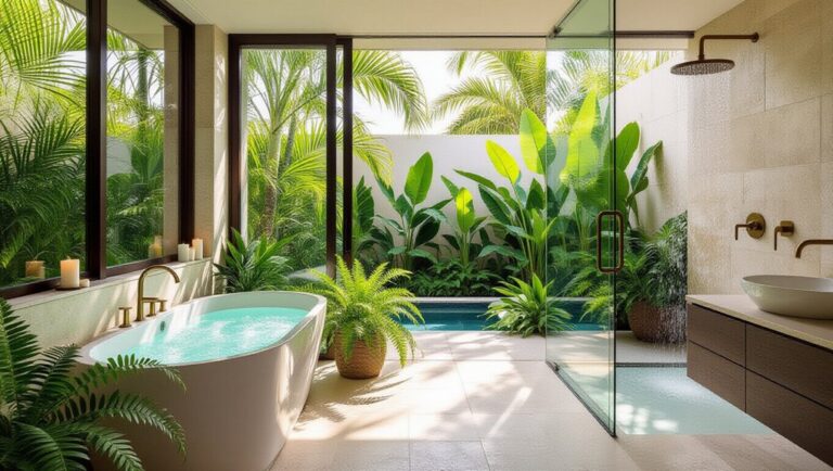 stylish indoor outdoor bathrooms
