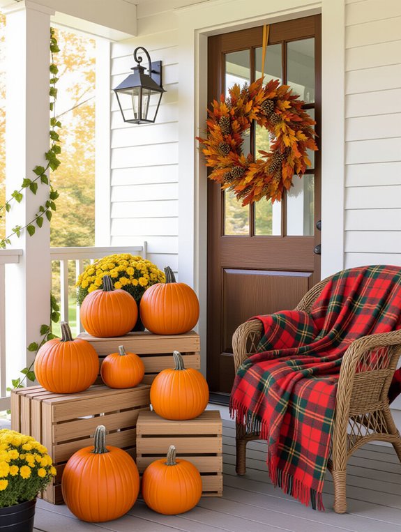 traditional pumpkin fall decor