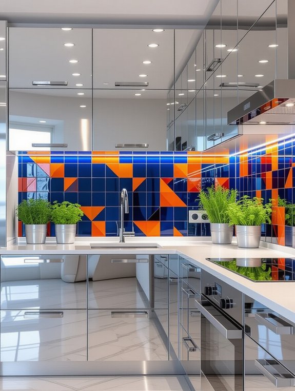vibrant aluminum kitchen cabinets