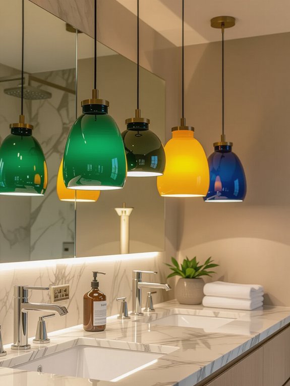 vibrant bathroom pendant lighting