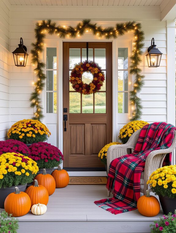 vibrant colored mums arrangement