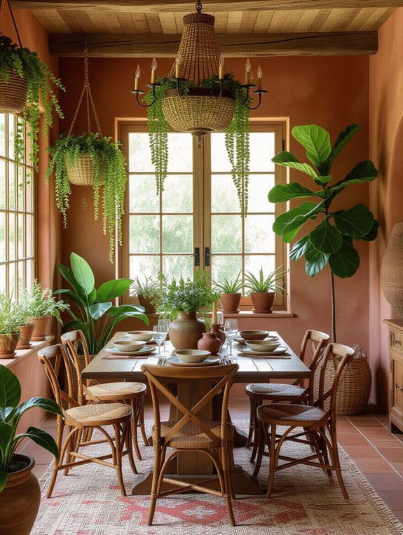 vibrant greenery enhances dining