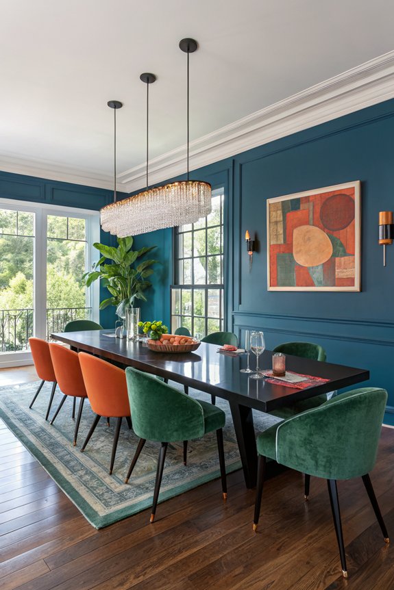 bold colors dark floors