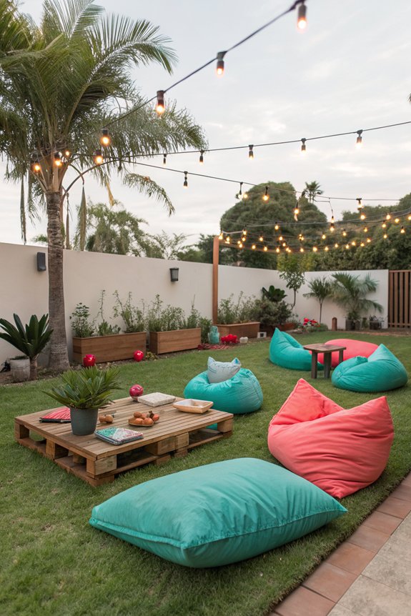 casual outdoor bean bag seating