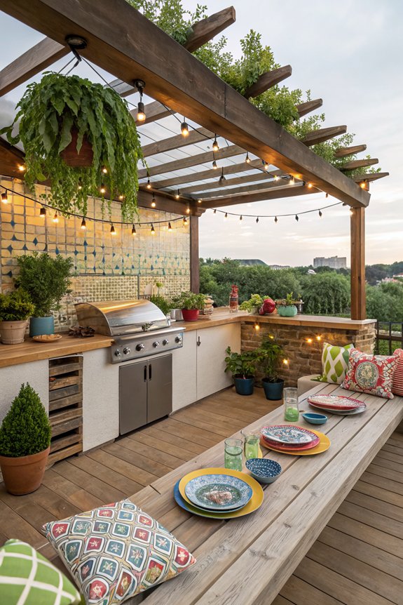 colorful outdoor kitchen d cor