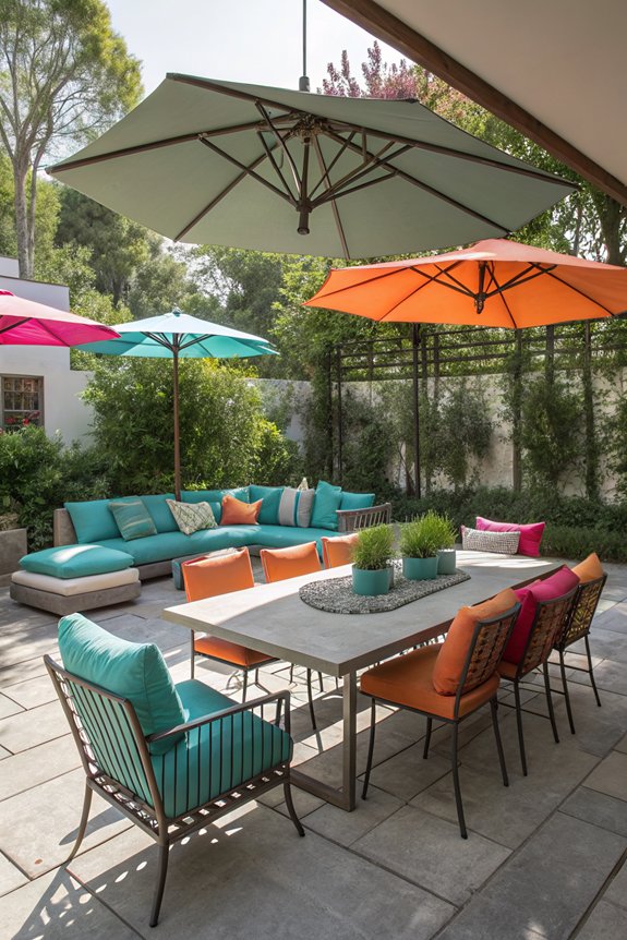 colorful umbrellas enhance atmosphere