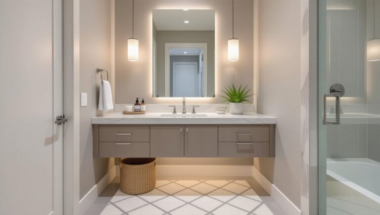 contemporary half bath styles