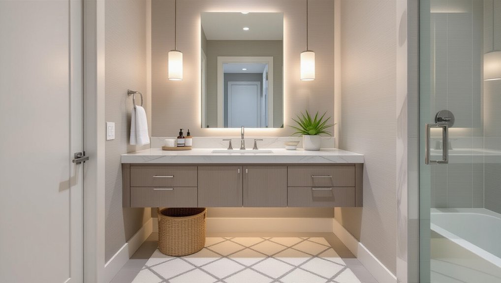 contemporary half bath styles