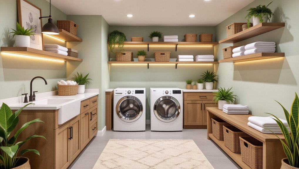 cozy basement laundry transformations