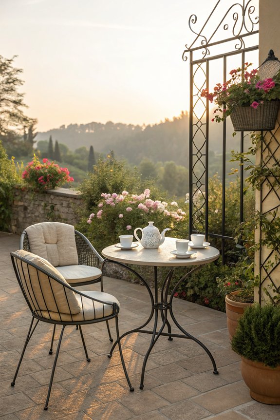 cozy outdoor bistro set