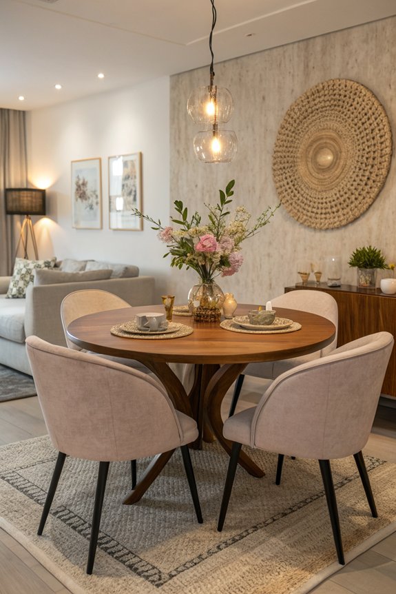 cozy round dining tables