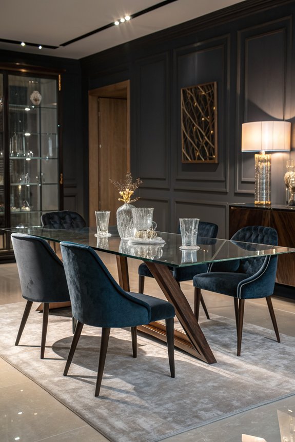 elegant glass top dining tables