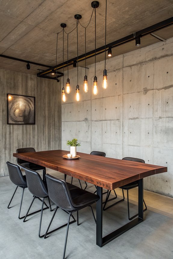 industrial elegance in dining