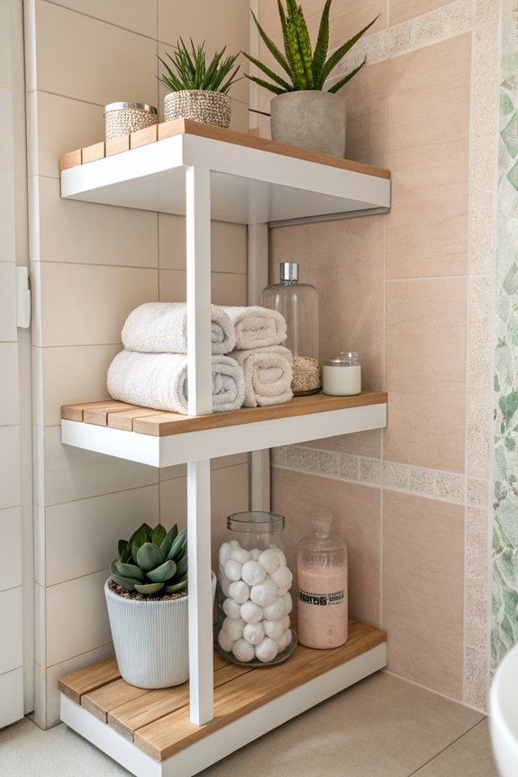 maximize bathroom corner space