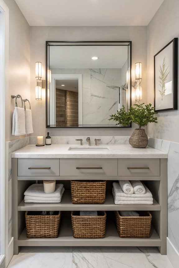 maximize half bathroom storage