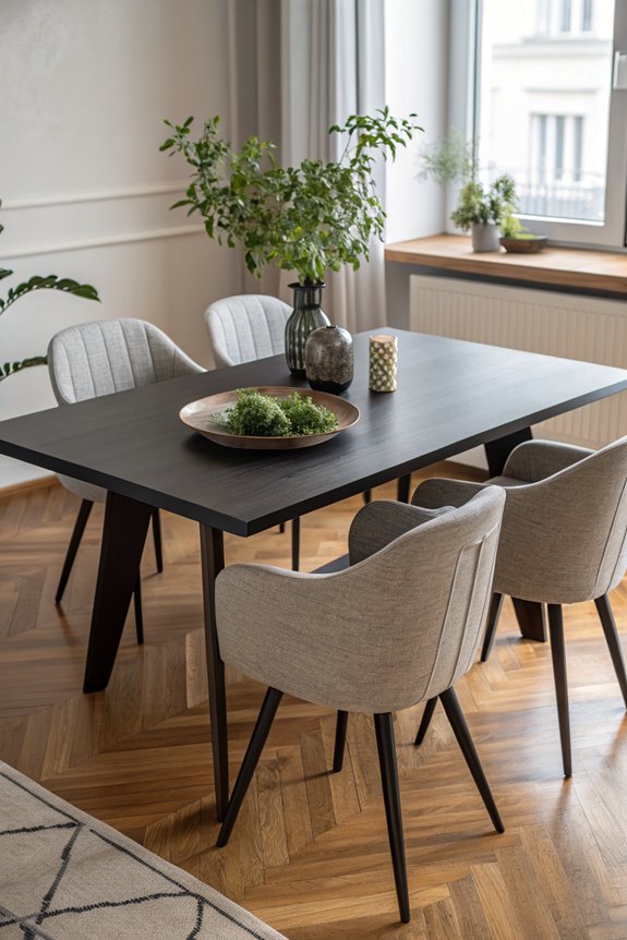 minimalist dark dining tables