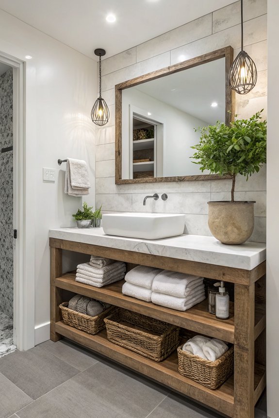 open shelving enhances functionality