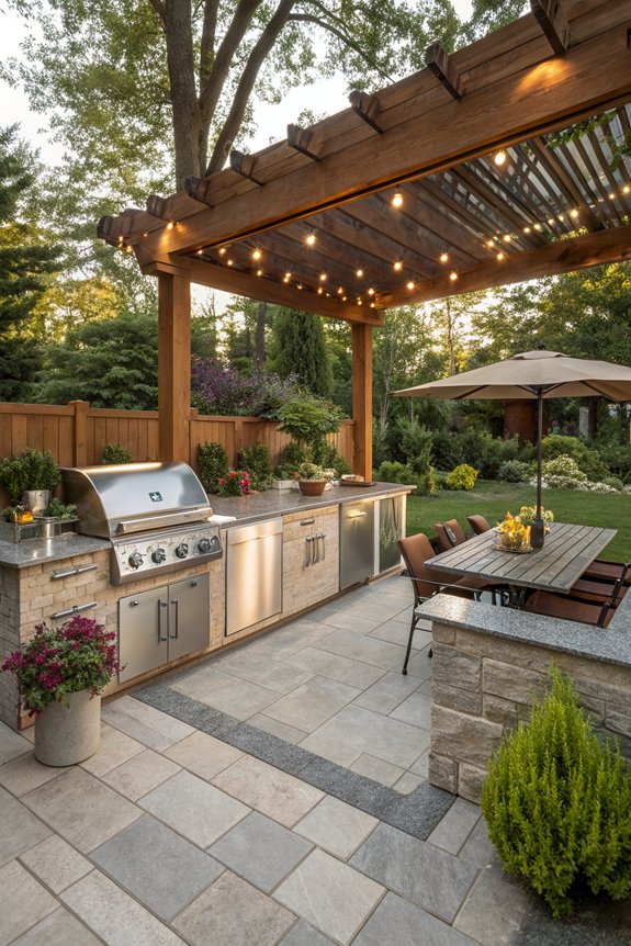 optimal outdoor kitchen placement