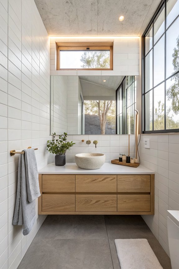 serene minimalist half bathroom